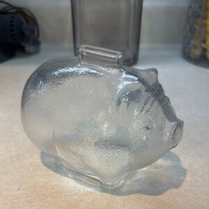 Vintage Anchor Hocking Glass Piggy Bank